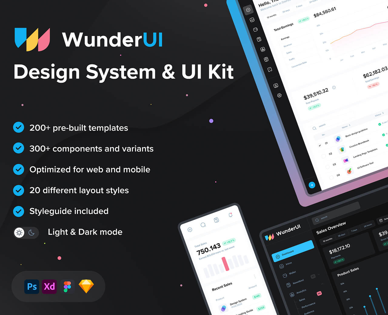 WunderUI – Design System and UI Kit for Figma & Sketch