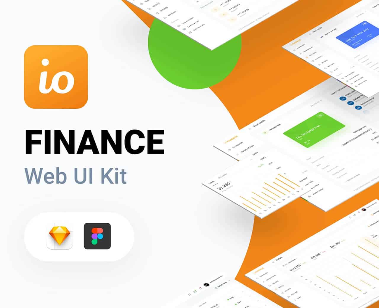 IO Finance Web UI Kit made with Figma & Sketch